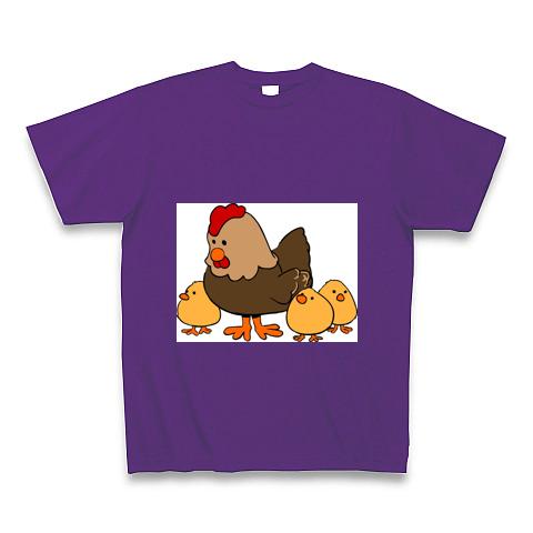 可愛い 鶏親子 Tシャツ(パープル/Pure Color Print)を購入|デザインT