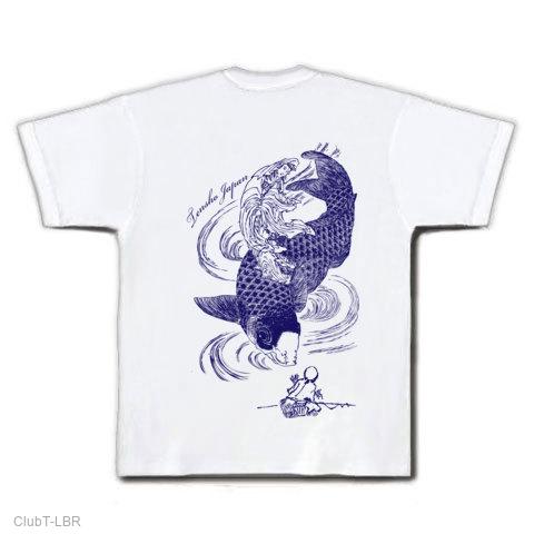 青色の魚イラストTシャツ カワハギTシャツ、青、魚Tシャツ, サカナ、半袖シャツ | iichi