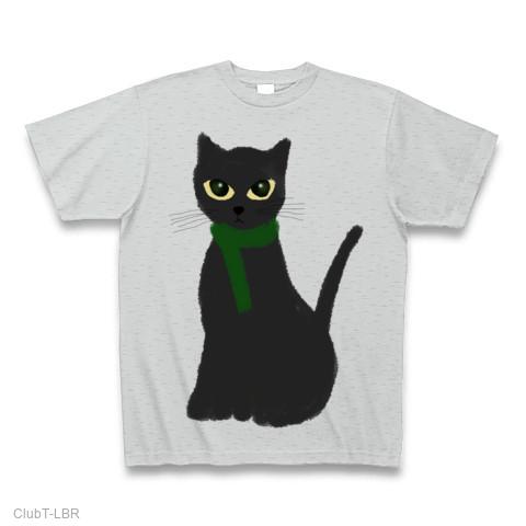 スマートな黒猫 Tシャツ(グレー/Pure Color Print)を購入|デザインT