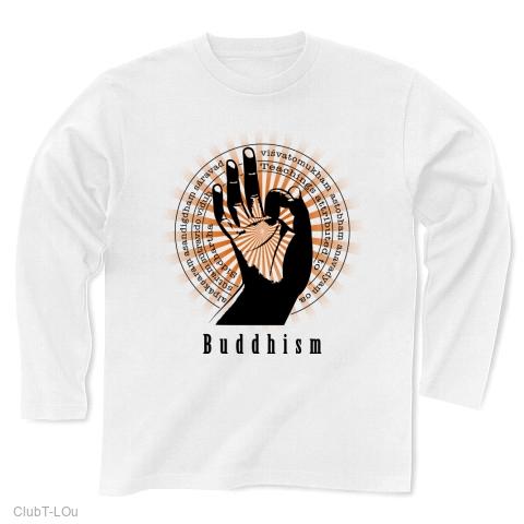 手描きTシャツ 仏画 毘沙門天 白 (半袖 Mサイズ)【1615037】