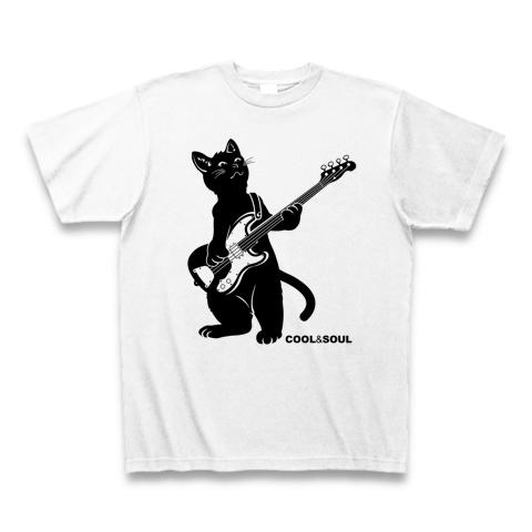COOL&SOUL・エレキベースと黒猫 Tシャツを購入|デザインTシャツ