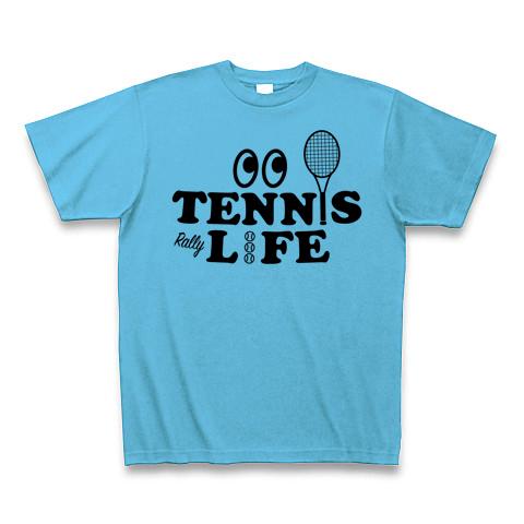 テニス(TENNIS)ライフ・目玉・文字・アイテム・デザイン・ラケット・ガット・イラスト・スポーツ・Tシャツ・サーブ・男子・女子・かっこいい・かわいい・選手・画像・ボール・王子・応援  Tシャツ (通常印刷)
