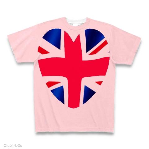 イギリス国旗 ハートかすれ 全面プリントTシャツを購入|デザインT