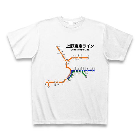 『上野東京ライン 路線図』Tシャツ(通常印刷)・ホワイト