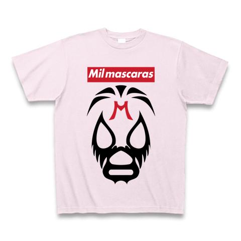 MIL MASCARAS-ミル・マスカラス-赤ボックスロゴ Tシャツ(ピーチ/Pure ...