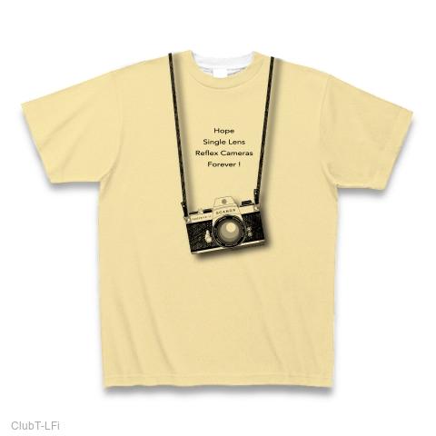 フィルム式一眼レフカメラ70年代風 全面プリントTシャツを購入