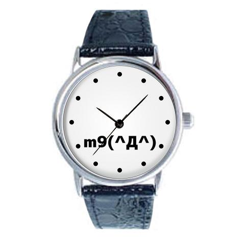 m9(^Д^)プギャー(顔文字・AAグッズ) 腕時計を購入|デザインT