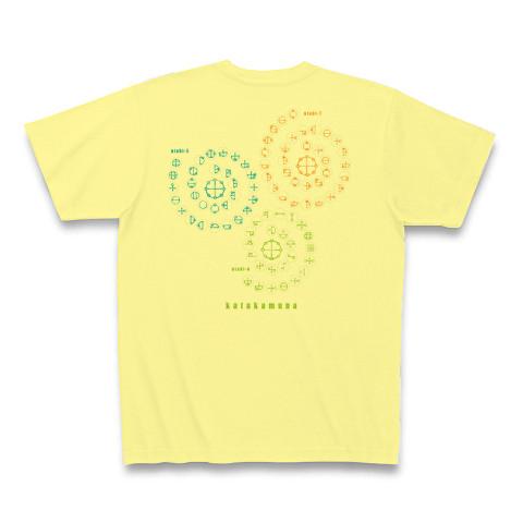 カタカムナutahi-5・6・7首-01 Tシャツ(ライトイエロー/通常印刷)を