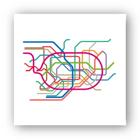 東京地下鉄路線図 東京メトロ路線図 マイクロファイバーハンドタオル