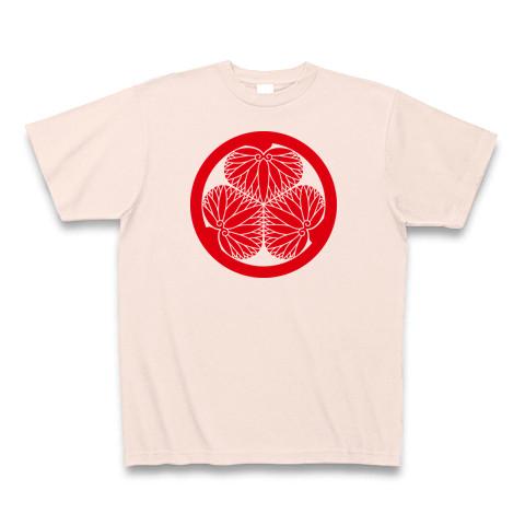 Tシャツ　赤の葵デザイン