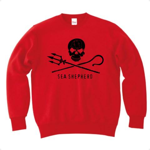 SEA SHEPHERD -シーシェパード- 黒ロゴ トレーナー (通常印刷)