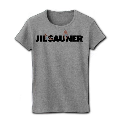 JIL SAUNER-ジルサウナー-サウナしている人ロゴ レディースTシャツ