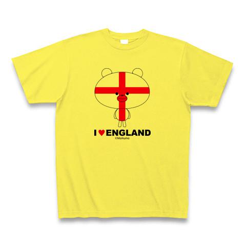 I LOVE イングランド！国旗のマークマ Tシャツ(イエロー/通常印刷)を