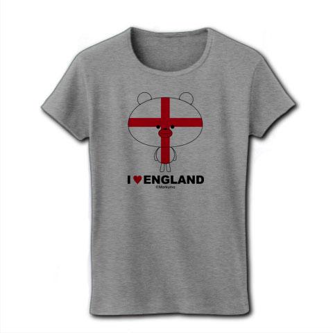 I LOVE イングランド！国旗のマークマ レディースTシャツ(グレー)を