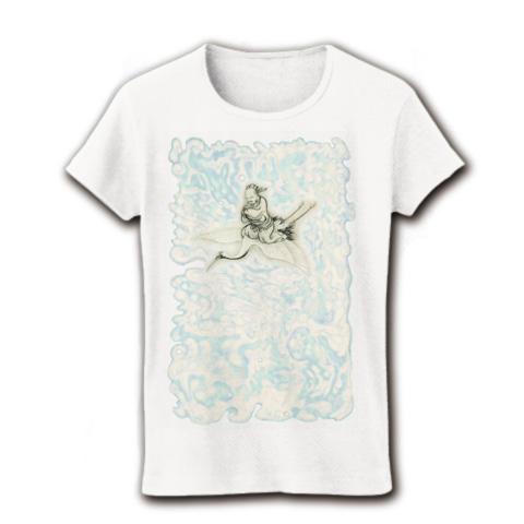 仙人シリーズ4 鶴に乗る仙人 レディースTシャツを購入|デザインTシャツ 
