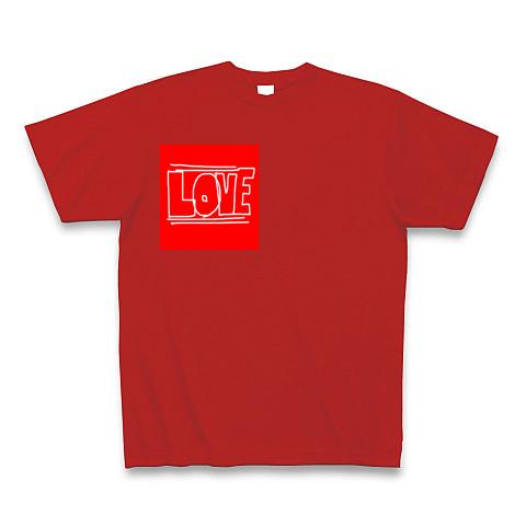 ◆boohoo◆イタリア バーシティTシャツ / red LOVE(ロゴver.) Tシャツを購入|デザインTシャツ通販【ClubT】