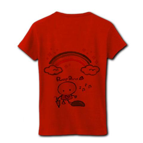 るんるんちゃん レディースTシャツ(レッド)を購入|デザインTシャツ通販