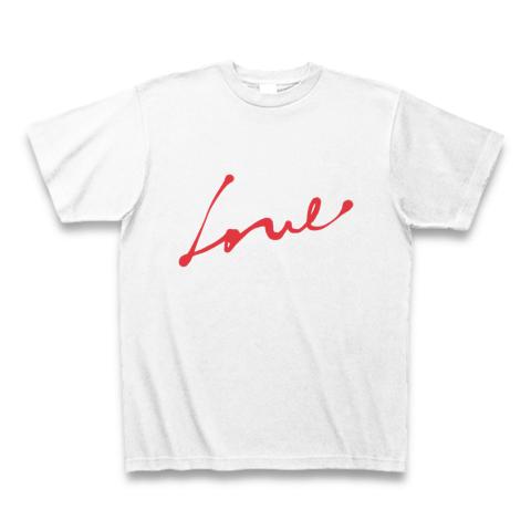 LOVE ラブ 愛 インク筆記体 Tシャツ(ホワイト/通常印刷)を購入