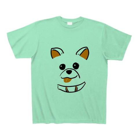 犬のかお Tシャツ(ミントグリーン/通常印刷)を購入|デザインTシャツ