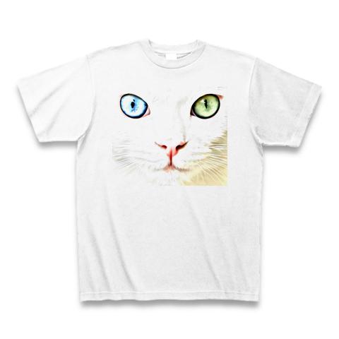 オッドアイの白猫(ネコ) Tシャツを購入|デザインTシャツ通販【ClubT】