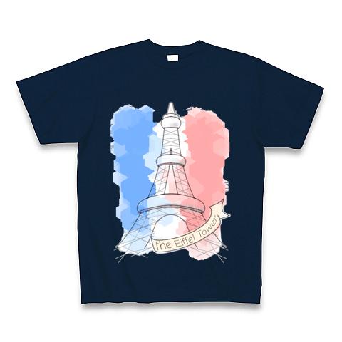 エッフェル塔 Tシャツ(ネイビー/Pure Color Print)を購入|デザインT