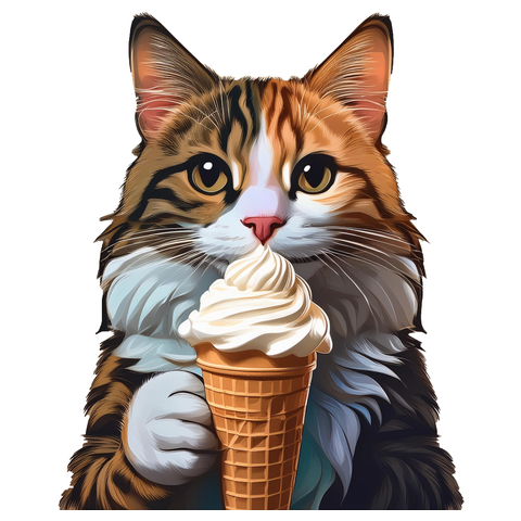 ソフトクリームと猫