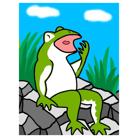 ミドリガエル休憩中