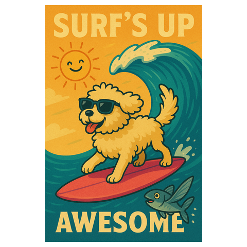 わんちゃんの波乗り