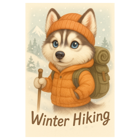 わんこの雪山登り