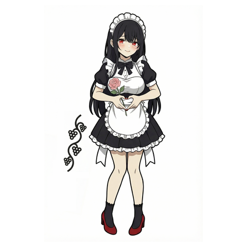 薔薇を抱くメイド