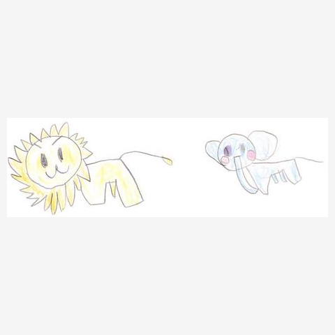 ライオンとゾウ
