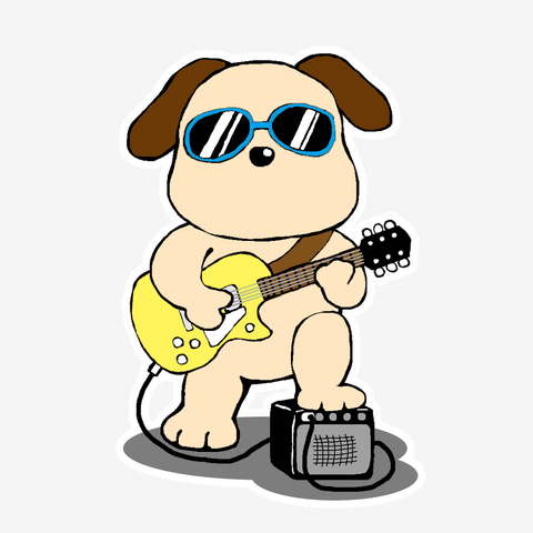 ギター犬