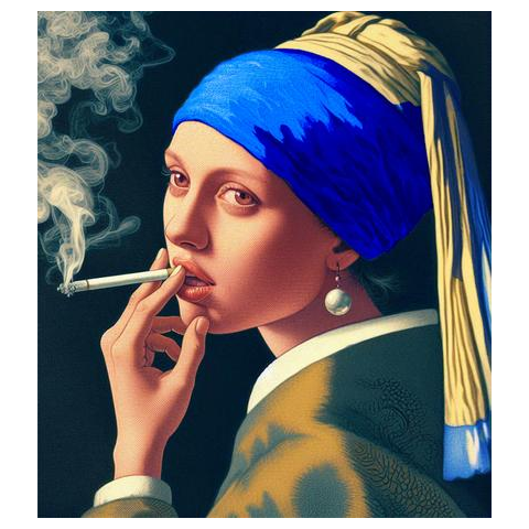 真珠の耳飾りの少女がたばこを吸う！