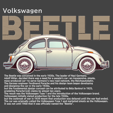 Volkswagen Type 1「Beetle」白文字