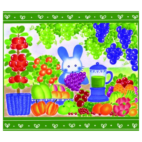 ネモフィラとフルーツジュース