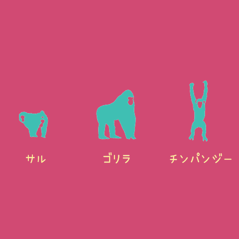 サル ゴリラ チンパンジーTシャツ