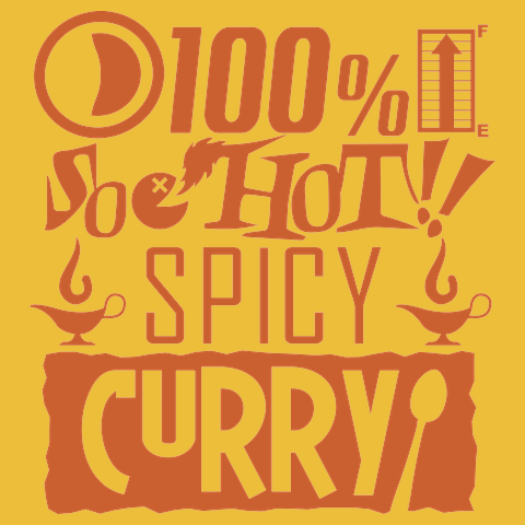 100%SO HOT!!<br />SPICY CURRYTシャツ