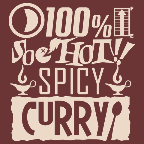 100%SO HOT!!<br />SPICY CURRYTシャツ
