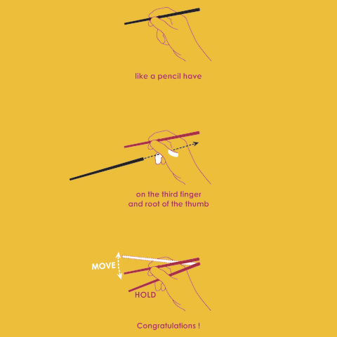 箸の持ち方Tシャツ