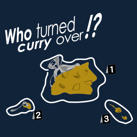 カレーをひっくり返したのは誰だ!?Tシャツ