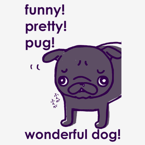 funny!pretty!pug!(ブラック)