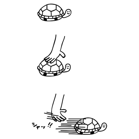 カメを滑らせる