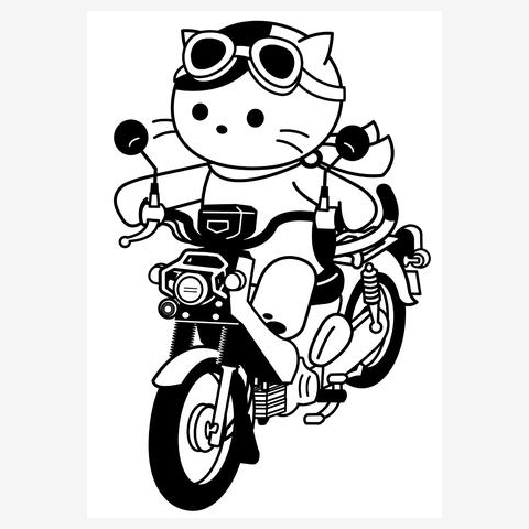 ビジネスバイクに乗る猫(野原用) トートバッグS