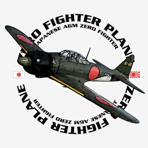 【ゼロ戦に思いを馳せて】零戦 欧文囲みDESIGN Black