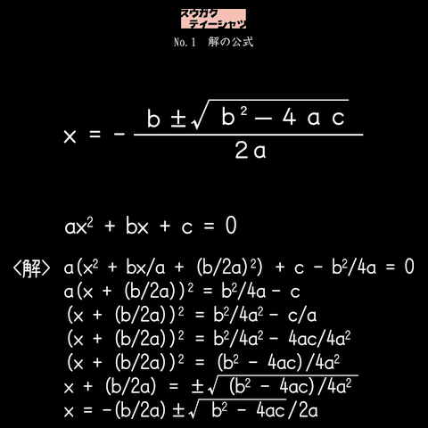 解の公式（M01 数学ティーシャツ）