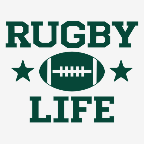 ラグビー・RUGBY・ライフ・緑・グッズ・アイテム・デザイン・楕円形ボール・イラスト・スポーツ・Tシャツ・男子・女子・かっこいい・かわいい・選手・画像・応援・ラガーマン・インゴール・ラグビーユニオン・ラグビーリーグ
