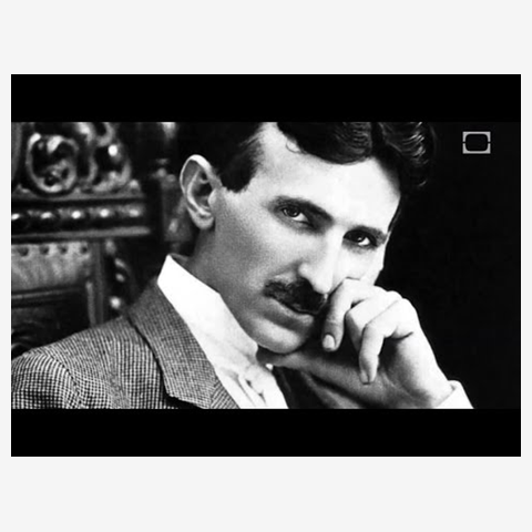 ニコラ・テスラ　Nikola Teslaー両面プリント 長袖Tシャツ (通常印刷)