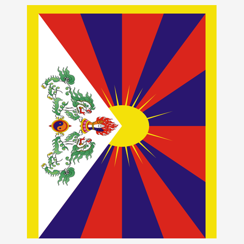 チベット国旗 -縦ー両面プリント Tシャツを購入|デザインTシャツ通販