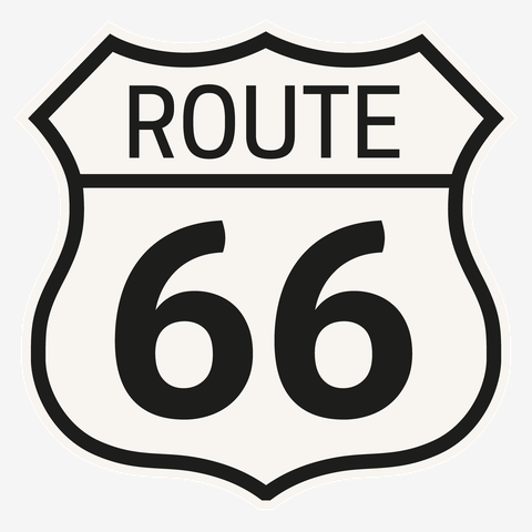 ROUTE 66-ルート66-モノクロロゴTシャツ