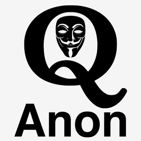 QAnon ANONYMOUS-Qアノン アノニマス-黒ロゴ トレーナー(ライト